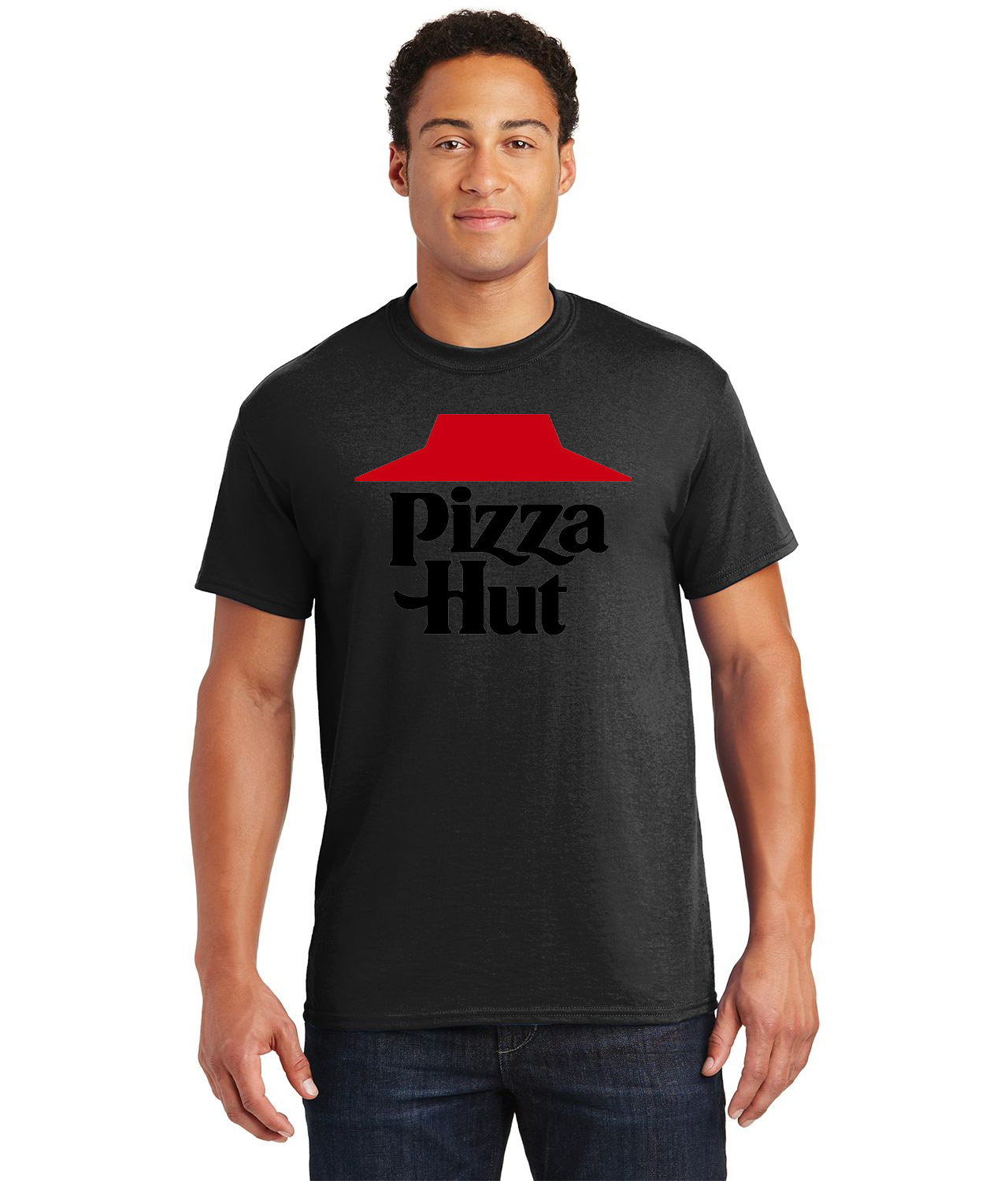 Pizza Hut Color Restaurant Logo Customized Design on  Unisex Tshirt Tee