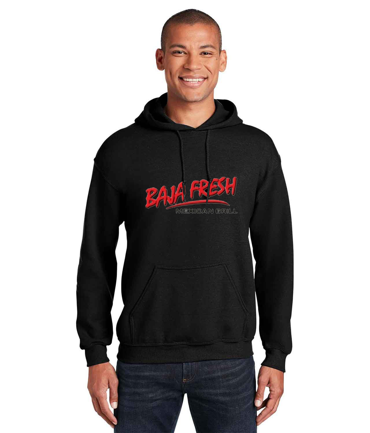 Baja Fresh 2010 Mexican Food Grill Restaurant Logo Customized Design on Unisex Hooded Sweatshirt