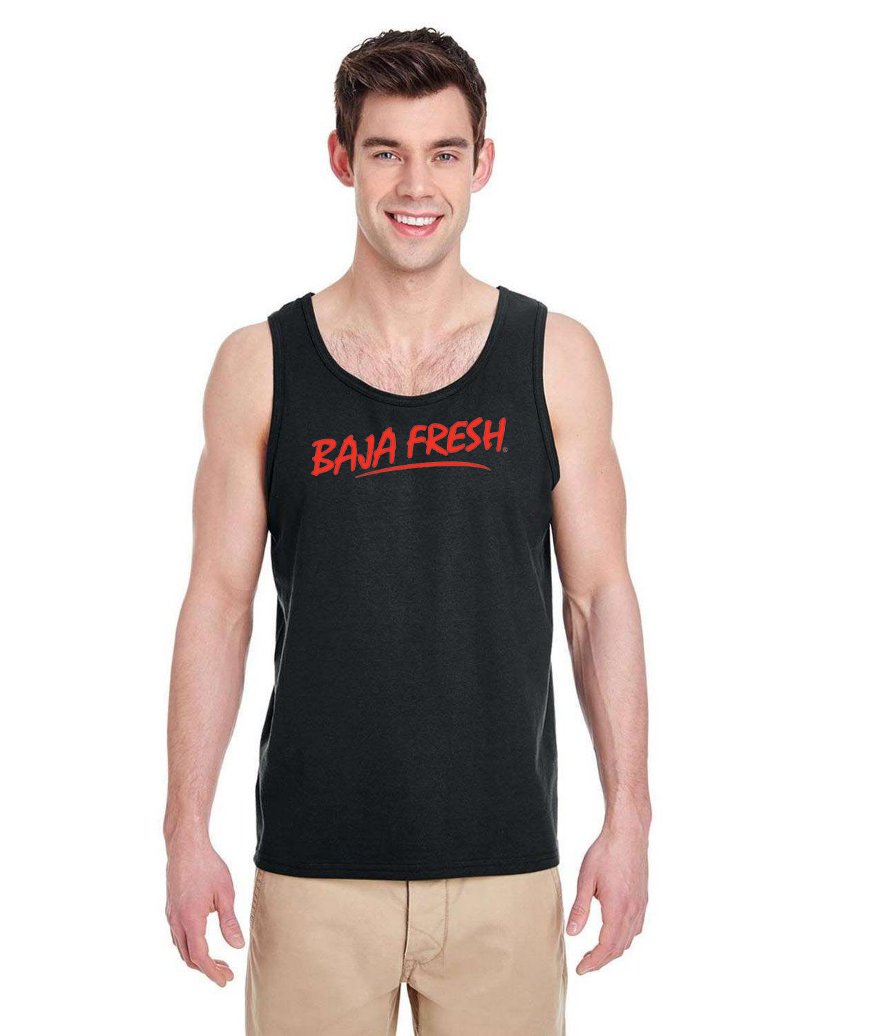Baja Fresh 2012 Mexican Food Grill Restaurant Logo Symbol Emblem Customized Design on Unisex Tank Top
